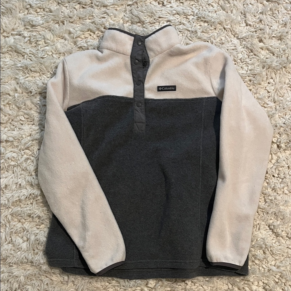 Columbia Women's Zip Up Sweater - Cream and Gray
